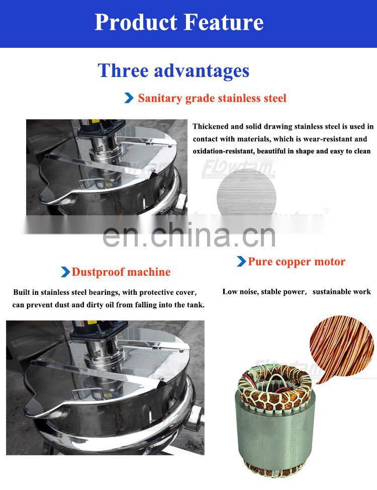 500 liter steam tiltable electric heating jacketed cooking kettle