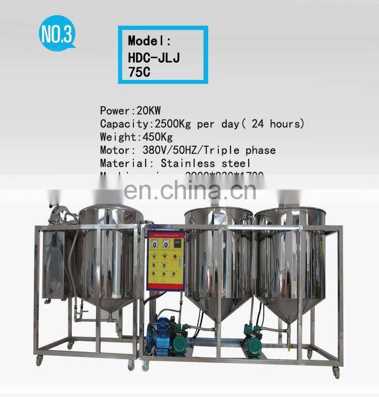 500-2500Kg Per Day Kenya Degummed Soybean Sunflower Edible Vegetable Oil Refine Processing Machine