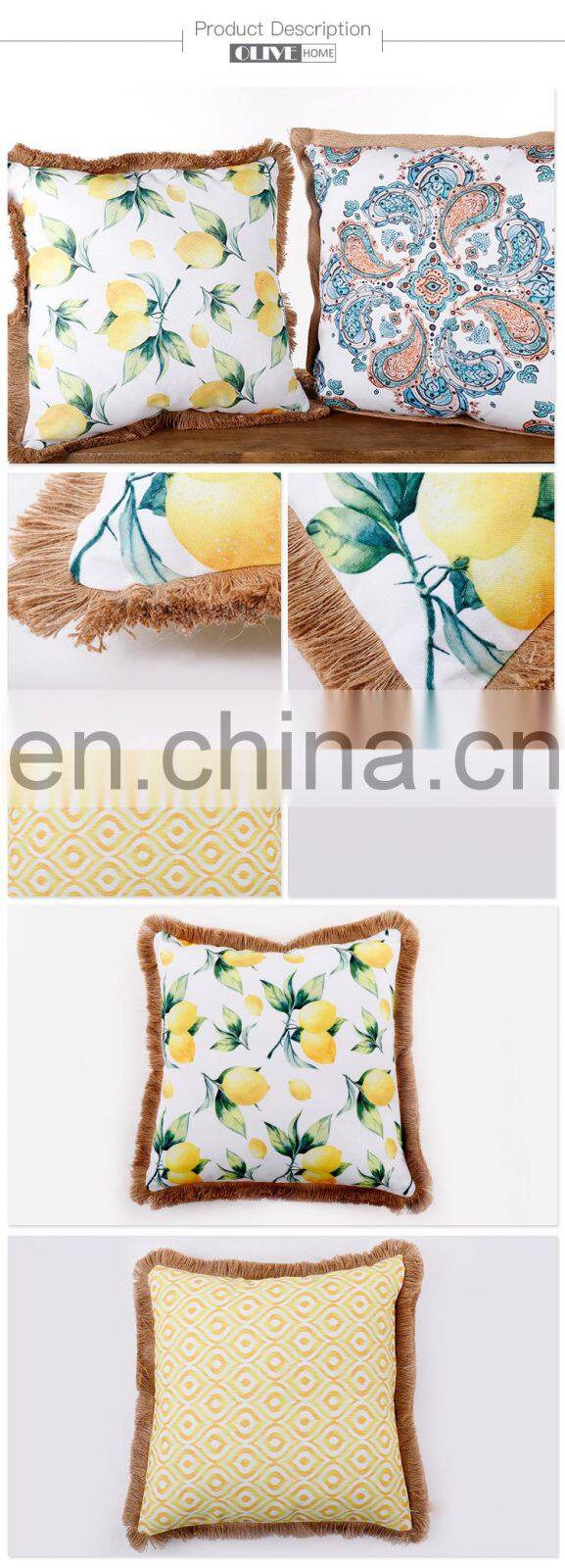 2018 hot selling chair office car outdoor cushion cover decorative cushions with tassels trimmings