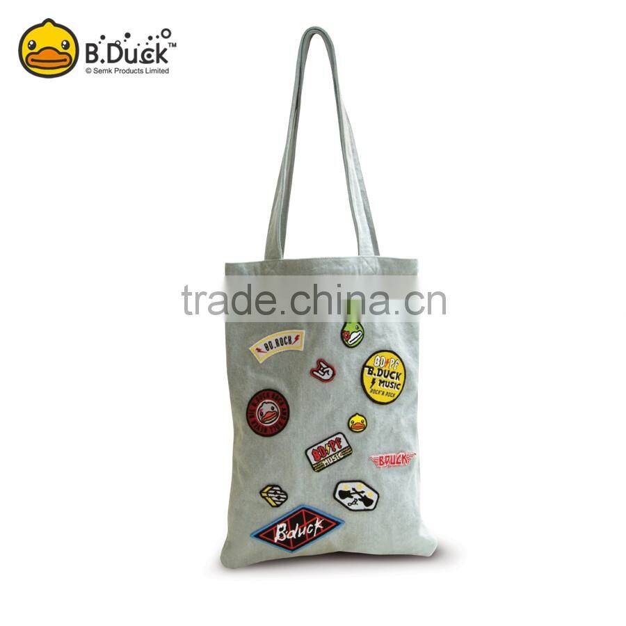Fashion women standard size canvas polyester sublimation tote bag