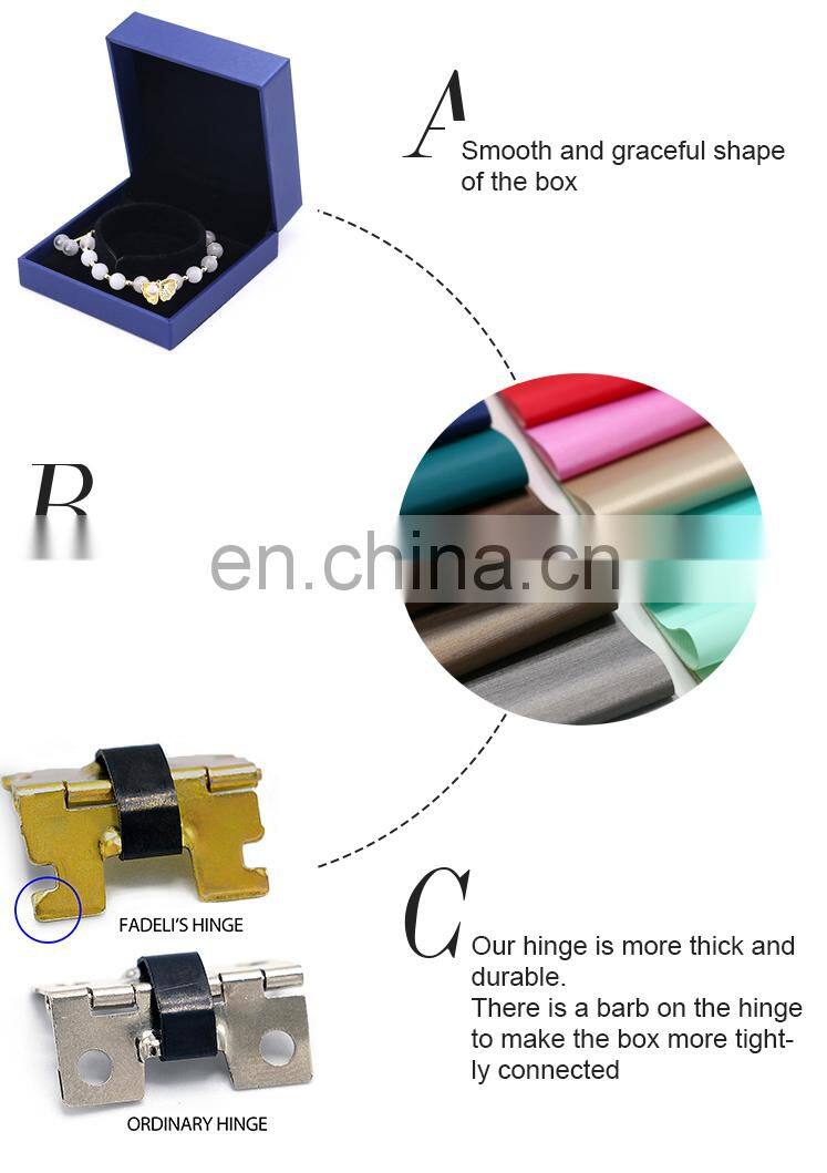 Fadeli Wholesale Luxury Custom Logo Royal Blue Pu Leather Bracelet Bangle Box