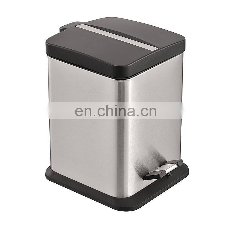 colorful stainless steel square 6L 12L 20L color printing kitchen dustbin with cover