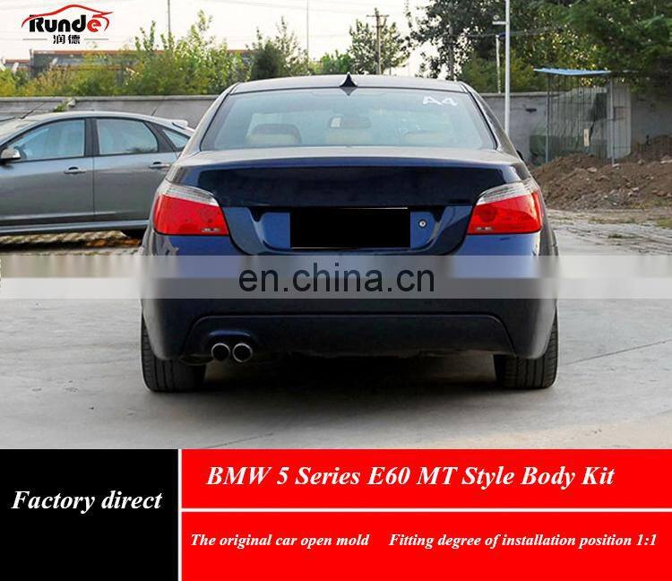 Runde High Quality MT Style PP material BODY KIT For 2003-2010 BMW 5 Series E60 Auto Car Wide Body kit Upgrade