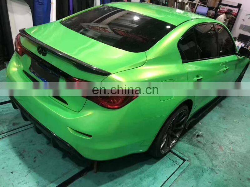 Runde High Quality Carbon Fiber Material Front Lip Rear Lip Side Skirt Spoiler For Infiniti Q50 Small Body Kit