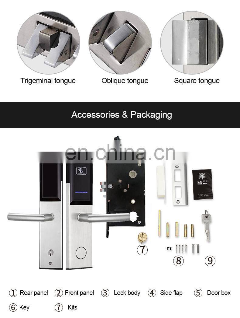 Rfid Hotel Electronic Locks Sus 304 Material Durable Card Digital Door Lock
