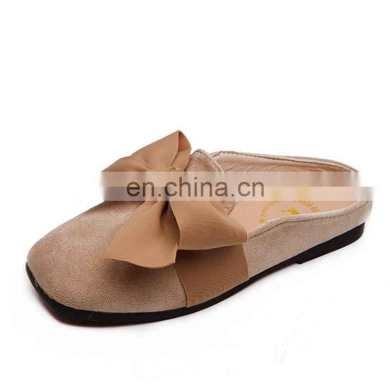 New Kids Slippers Girls Princess Spring Summer Casual Sandal Cute Bow Decorative Soft Leather Rubber Sole Baby Princess Shoes