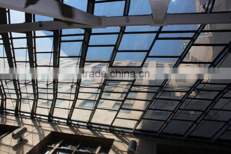 Multifunctional light steel space frame channel atrium roof