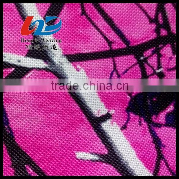 Water Proof 600D PVC Coated Polyester Oxoford Fabric In Red Camouflage Print For Bags/Luggages/Shoes/Tent Using