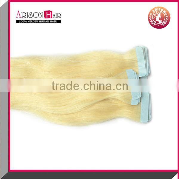 cheap tape hair extension seamless pu skin weft blonde virgin hair extension