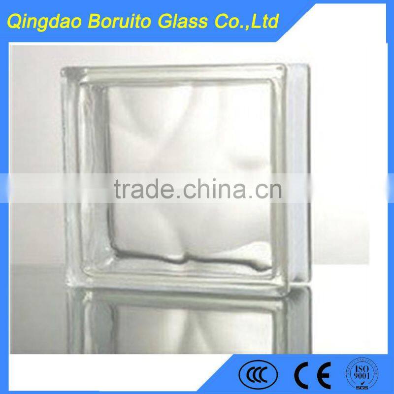 Clear and colored cloudy glass block