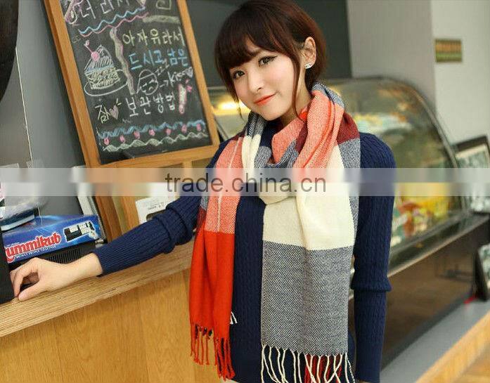Hot Style Checked Knit Pashmina Scarf And Shawl