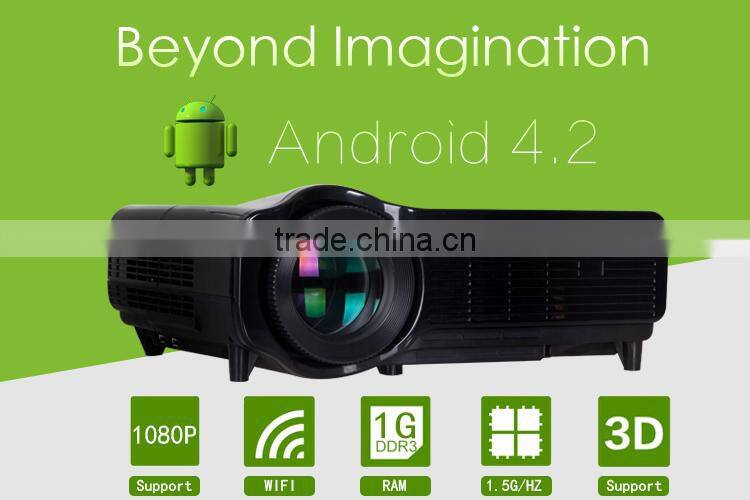 Android Pico Projector Led 3500Lumens, built-in 4 Cores CPU,Android 4.2 DLNA YouTube, Google play