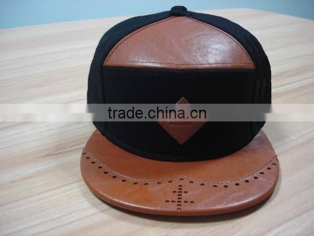 Custom leather patch logo snapback hats/caps watermelon