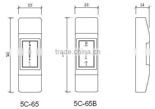 E-5continents 5C-65 Luminous Exit button and emergency button in Russian