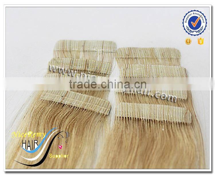 Wholesale100% human hair double sided russian hair tape hair extension