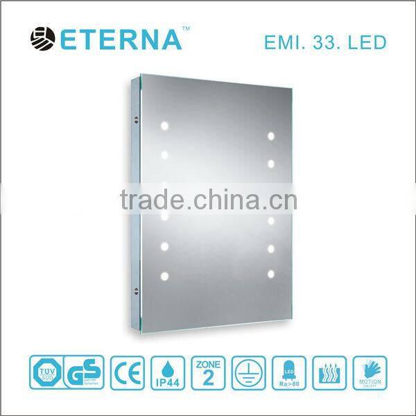 Unframed energy saving fog free led mirror for hotel
