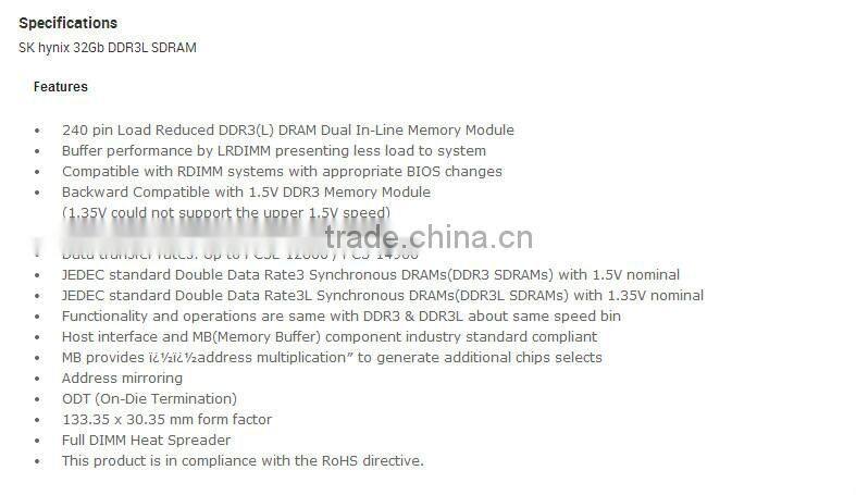 HMT84GR7MMR4A ddr3 pc1333 32gb server ram