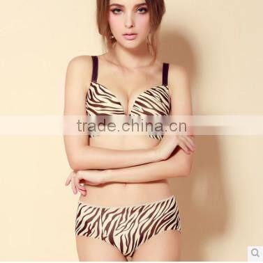 Free sample Lady Hot Selling Plus size Women's Sexy Bra Comfortable Elegant Lace PUSH UP B C Cup Leopard Non-trace cup bra