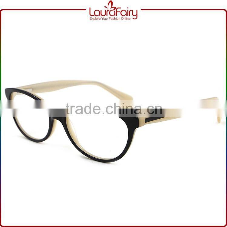 Laura Fairy Hot Sell Cheap Unisex Transparent Two Tone Acetate Optical Frames