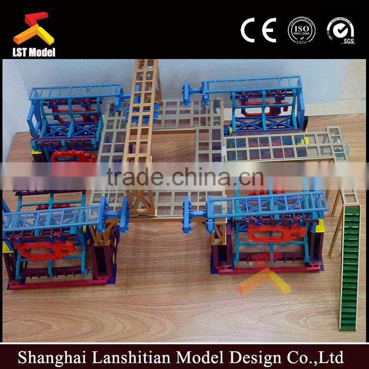 complex 3D maquette industrial 1/3000 scale architectural model