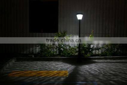 77 Inches Single Square Head Outdoor Black Motion Activated Solar Powered LED Post Lamp