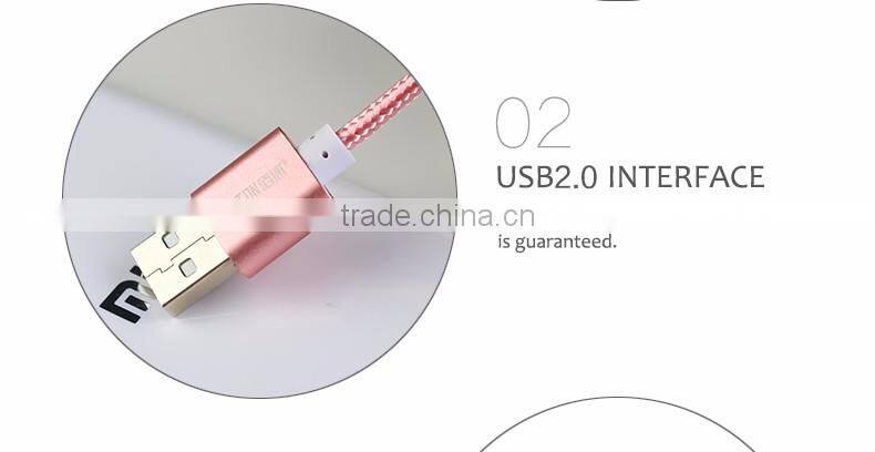 25CM Mini Nylon Metal Micro USB Cable Colorful Mobile Phone Cable for iPhone/Android/Type C
