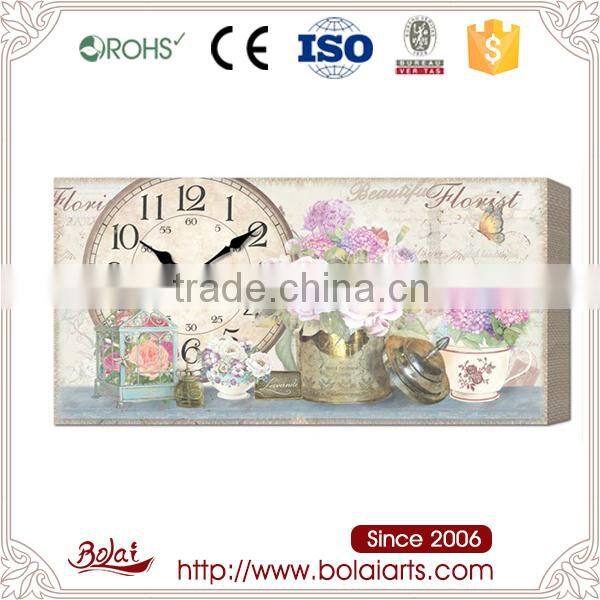 Long lasting beautiful flower folding resistance wall clock sale online