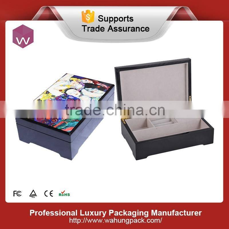 Elegant luxury wood musical jewelers box