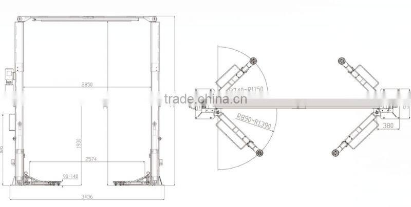 Clear floor two post car lift electric release original manufacturer