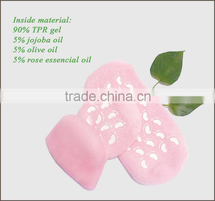 2015 foot care product: beauty gel spa cold sock & gel moisture sock & silicon gel socks