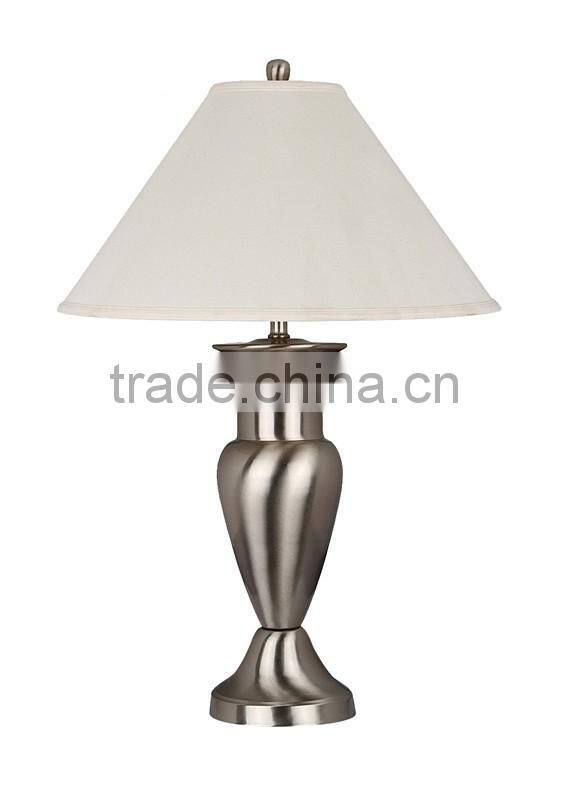 Modern hotel metal table lamp with bell fabric shade