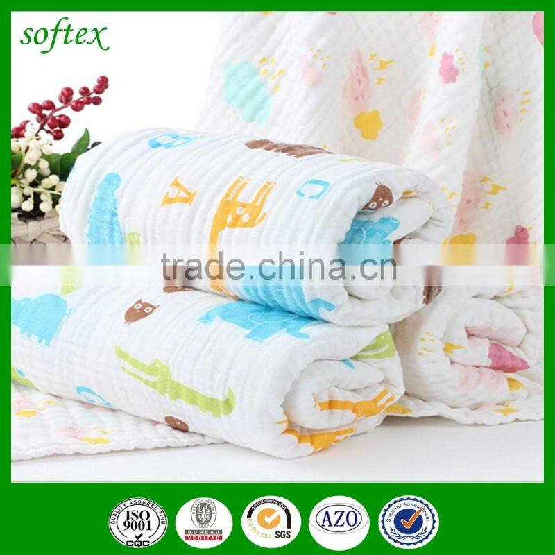 2016 hot design cotton muslin swaddle for baby