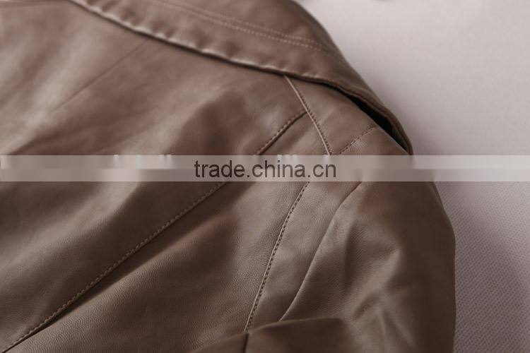 Modern design 2014 women pu leather jacket