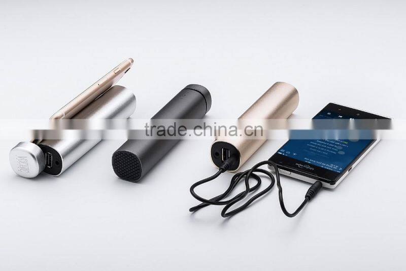 4000mAh Portable USB metal Power Bank Charger Speakers 3 in 1 mini portable bluetooth power bank speaker
