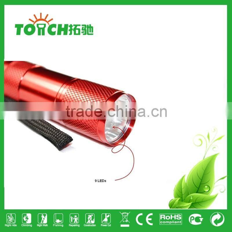 Hot sale 9 LED flashlight popular mini LED flashlight