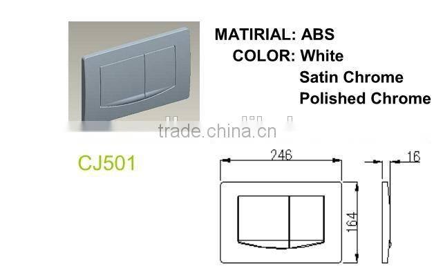 Push button for mechanical slim concealed flushing cistern for wall-hung WC toilet