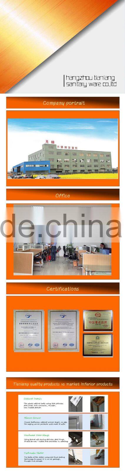 classic simple wall hung stainless steel bathroom vanity