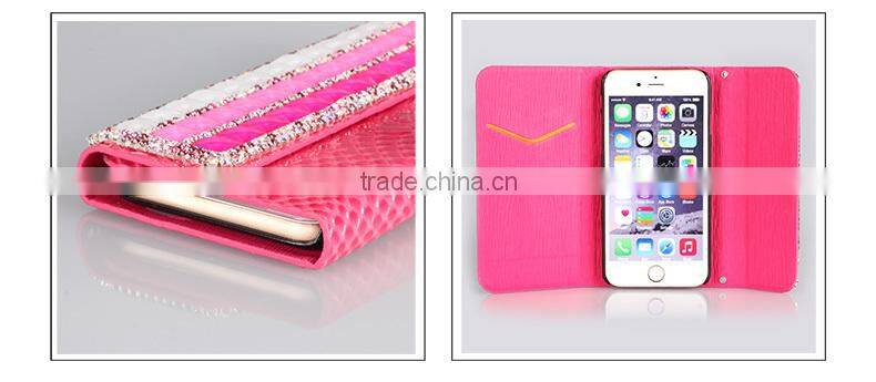 New bling-bling Crocodile handbag leather wallet holster flip case