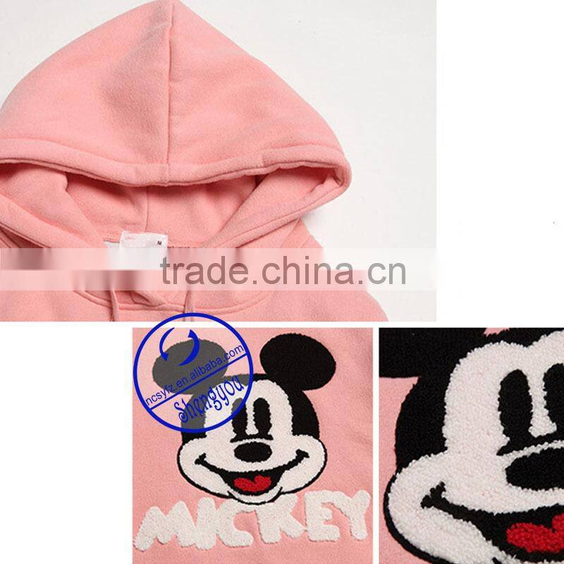 Wholesale women's extra long hoodies with kangaroo pocket