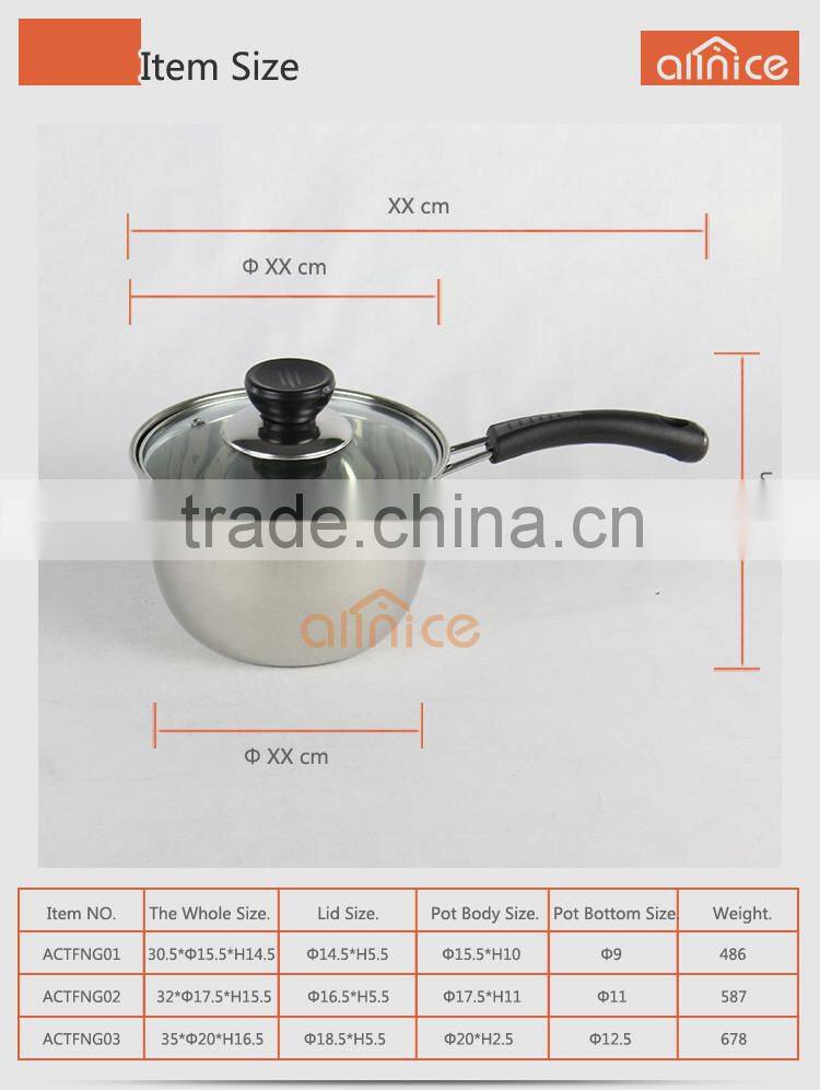 china wholesale small kitchen appliances normal design sauce pot with full size 16/18/20cm perfectly for gifts