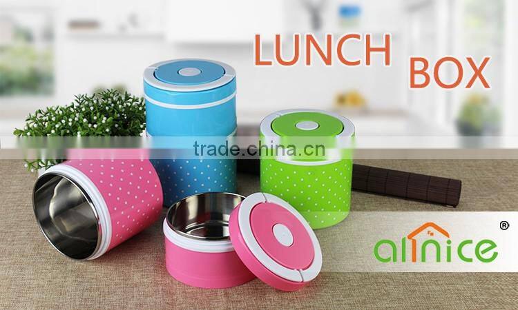 Hot Round Two Tier Bento Box/Thermos Tiffin Box/ Stainless Steel Lunch Box