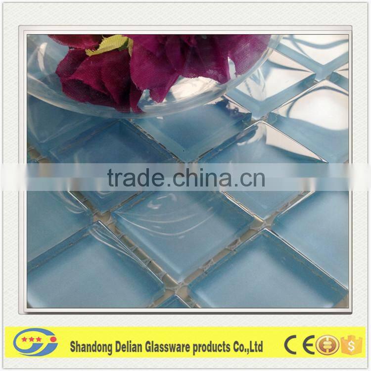 blue color swimming pool glass mosaic
