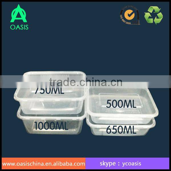 Plastic Clear Disposable Food Packaging Containers 500ml