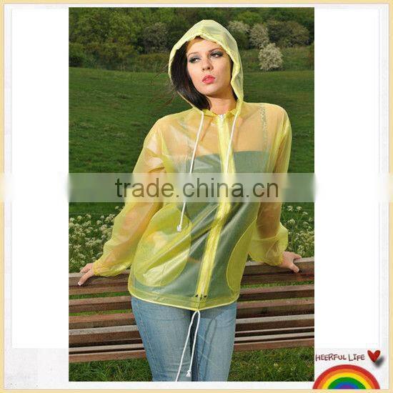 sex and women hooded PVC raincoat