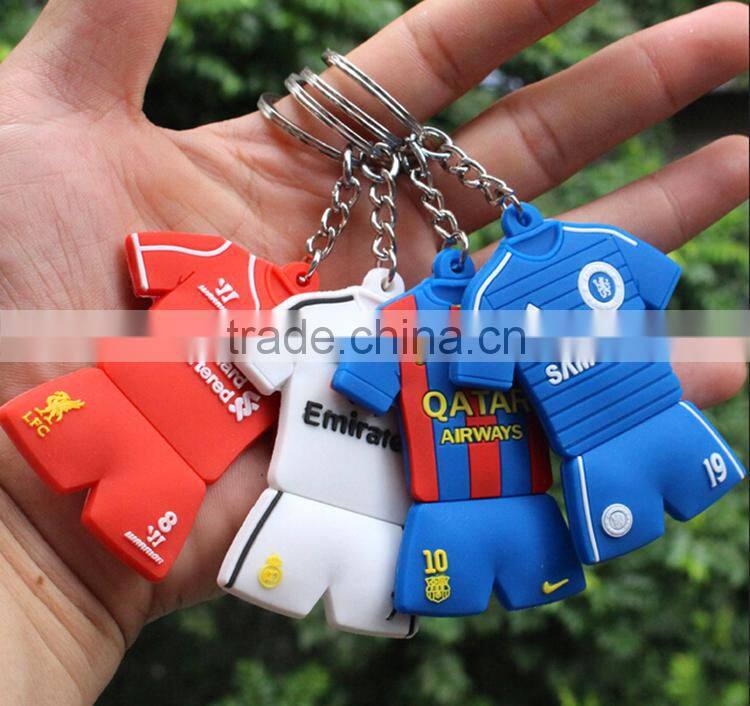 Custom Rubber Keyring, Football T-Shirt Shape Keyring