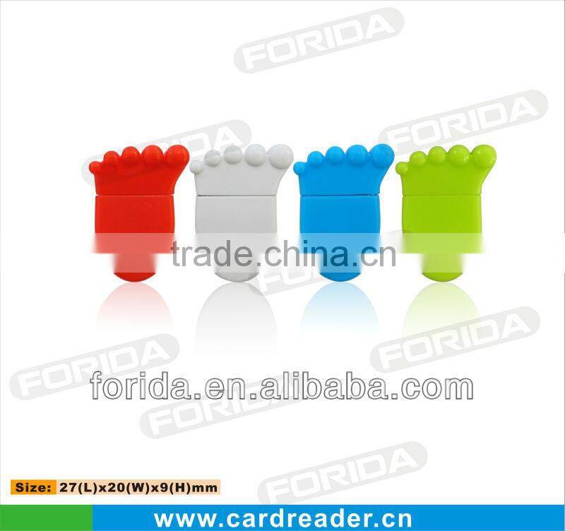 foot shape promotional gifts tf usb 2.0 single card reader