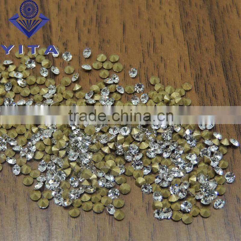 ss8 2.4mm White Crystal beads Point back Rhinestones Glass Chatons Strass