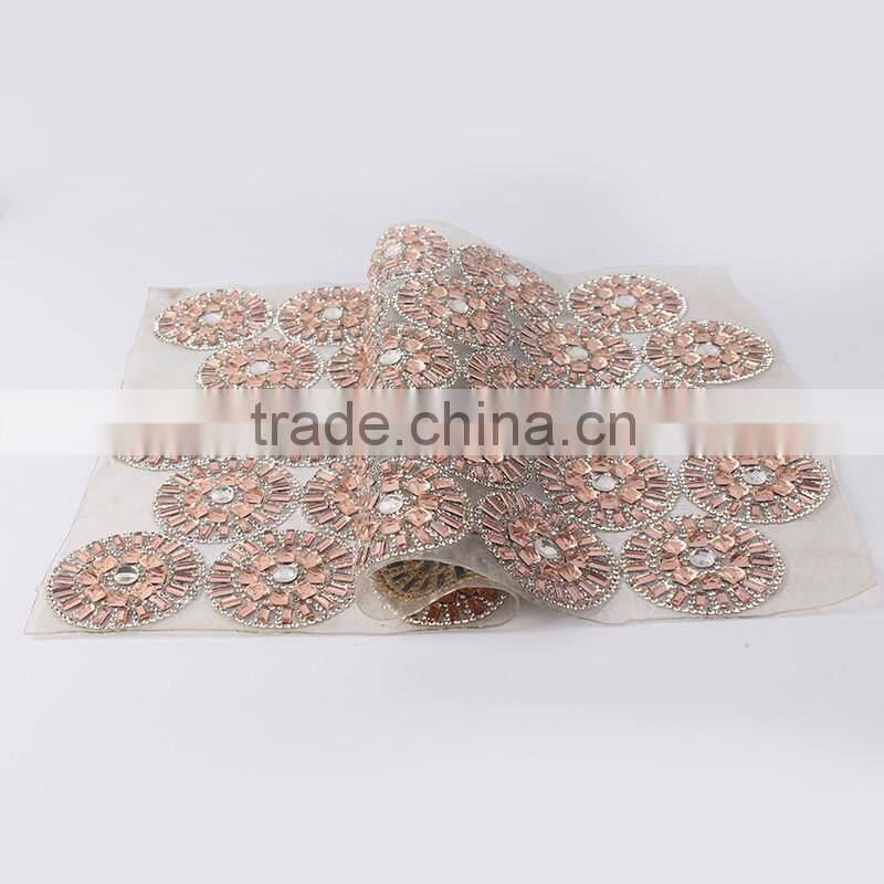 YIWU xiumao factory rhinestone trimming mesh supplier aluminium mesh rhinestone