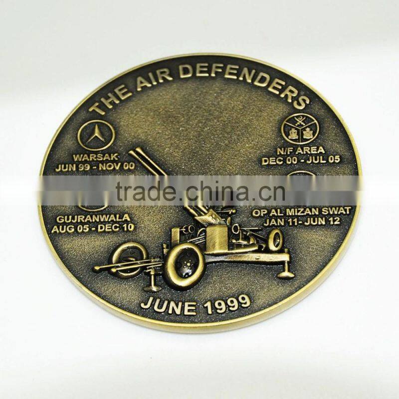 High quality custom antique brass souvenir coin