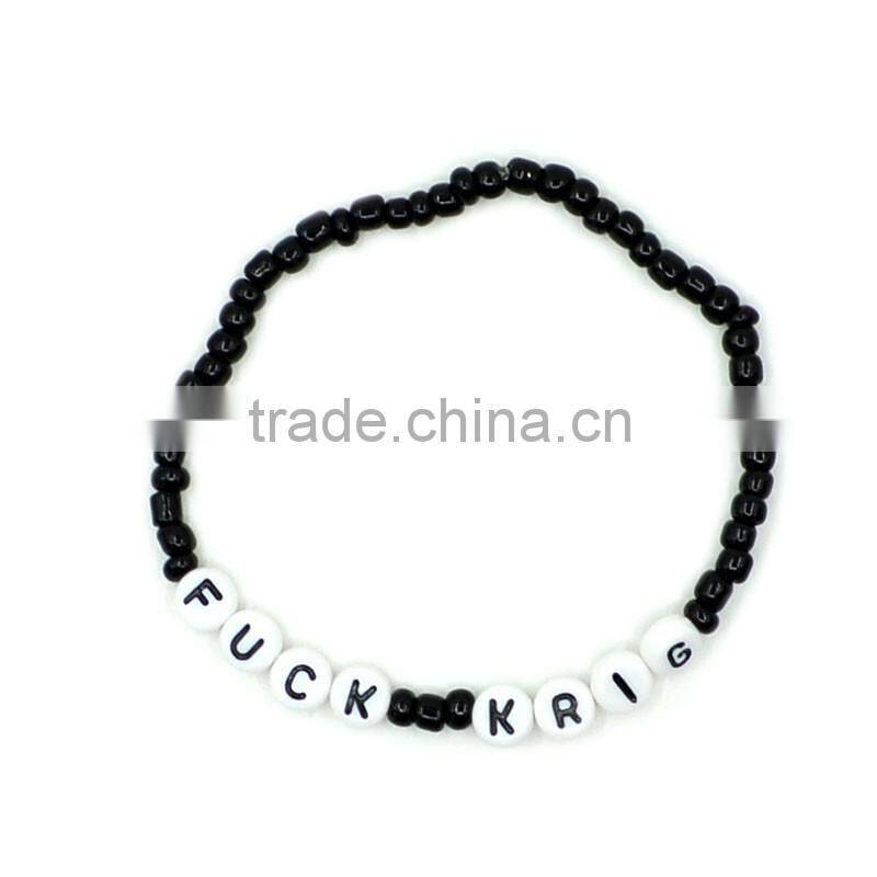 Promotion Gifts Handmade Customized Colourful glass beads DIY elastic bracelet
